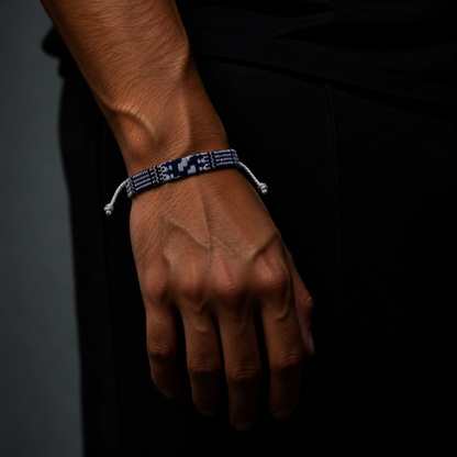 surfer bracelet blue and white