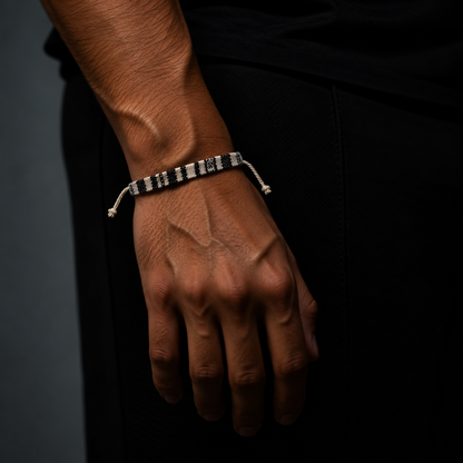 surfer bracelet white and black