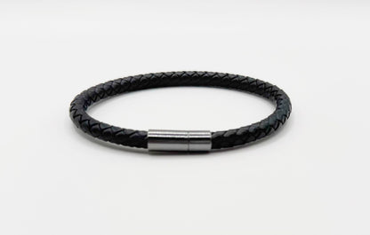 Braided Leather Wristband, 6mm
