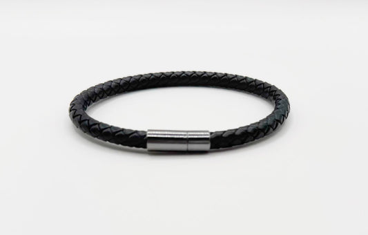 Braided Leather Wristband, 6mm