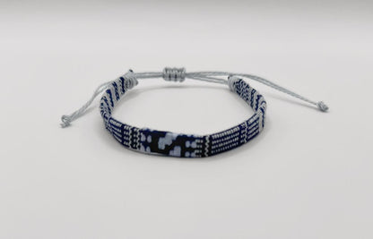 surfer bracelet blue and white