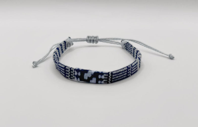 surfer bracelet blue and white